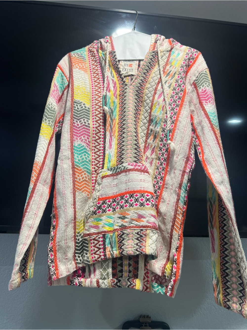 Beach By Exist Multicolor Striped Hooded Teddy Jacket